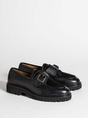 
                  
                    Load image into Gallery viewer, TOMMY LUG HAIRY CALF BLACK
                  
                