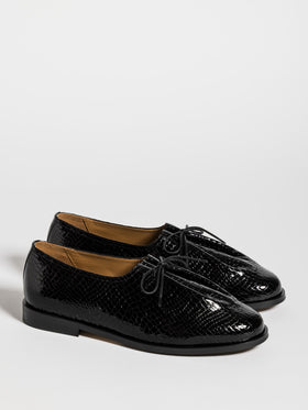 MATT NEW PATENT CROC STAMPED BLACK
