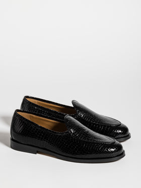 JACQUES NEW PATENT CROC STAMPED BLACK