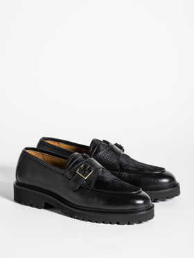 TOMMY LUG HAIRY CALF BLACK