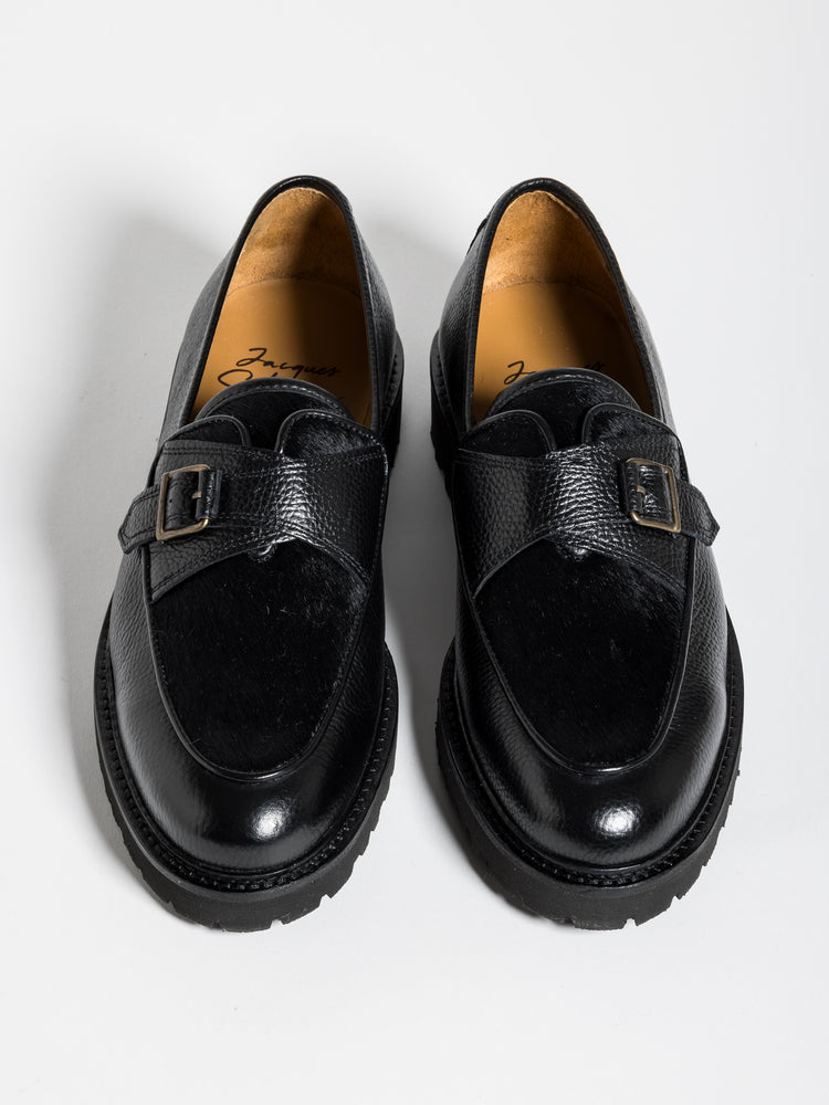 
                  
                    Load image into Gallery viewer, TOMMY LUG HAIRY CALF BLACK
                  
                